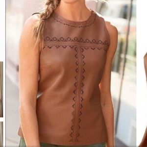 WHITE HOUSE BLACK MARKET GENUINE LEATHER VEST SZ 4